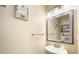 Cozy bathroom featuring a vanity sink with a mirror and modern lighting fixtures at 1125 Jasmine Dr, Fort Mill, SC 29707