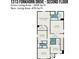 Second floor plan featuring multiple bedrooms, baths, walk-in closets, hall, and laundry room at 1313 Forkhorn Dr, Monroe, NC 28110