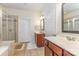 This bathroom features a double vanity, walk in shower, and separate water closet at 2035 Moultrie Ct, Fort Mill, SC 29707