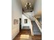 Welcoming foyer with hardwood floors, staircase, chandelier, and accent furniture at 2330 Winthorp Ridge Rd, Charlotte, NC 28270