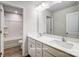 Bathroom featuring a double vanity with white countertops and cabinets at 2522 Mabel Ln, Monroe, NC 28110