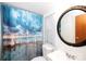 Bright bathroom with a beach-themed shower curtain at 475 Dot Faris Rd, Catawba, SC 29704