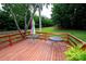 Spacious deck featuring two tables, an umbrella, and plant, offering a great spot to unwind at 475 Dot Faris Rd, Catawba, SC 29704