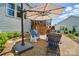 Backyard patio with gravel and lounge seating, perfect for entertaining at 6136 Sandy Point Ln, Belmont, NC 28012