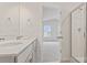 Modern bathroom featuring a walk-in shower and separate toilet for a private and relaxing experience at 9528 Maltese Dr, Gastonia, NC 28056