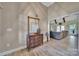 Foyer with tall ceilings and wood floors at 1166 Rocky River Rd, Lancaster, SC 29720