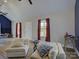 Cozy living area with vaulted ceilings, neutral furniture, and modern decor at 1454 King Rd, York, SC 29745