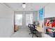 Functional home office with ample storage and natural light from two windows at 15215 Arleta Cir, Charlotte, NC 28277