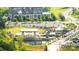 Scenic view of the outdoor pavilion, landscaped grounds, and cityscape in the background at 15215 Arleta Cir, Charlotte, NC 28277