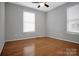 Empty bedroom with hardwood floors and a ceiling fan at 2502 Gold Rush Dr, Lincolnton, NC 28092