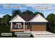 Exterior color scheme featuring indigo siding, medium oak garage door, and aspen white trim at 2706 Lyla Ave, Concord, NC 28027
