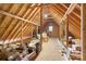 Unfinished attic space with exposed wooden beams offers potential for future renovation and storage at 2923 Meadow Creek Ln, Monroe, NC 28110