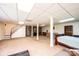 Finished basement offers ample space for recreation and a cozy living area with fireplace at 3520 4Th Street Nw Blvd, Hickory, NC 28601