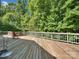 Spacious wooden back deck surrounded by lush greenery at 4028 Garden Oak Dr, Indian Trail, NC 28079
