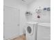 Efficient laundry room with washer, dryer and storage shelves at 4028 Garden Oak Dr, Indian Trail, NC 28079