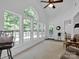 Bright sunroom with large windows offering views of the deck at 4028 Garden Oak Dr, Indian Trail, NC 28079