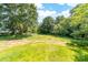 Spacious backyard with mature trees, offering privacy and potential for outdoor activities at 413 Jose St, Shelby, NC 28150