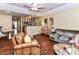 Comfortable living room with an open floor plan to the kitchen and dining area at 517 N Graham St # 3E, Charlotte, NC 28202