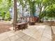 Outdoor patio area with multiple dining tables, providing ample seating for residents to enjoy communal dining at 517 N Graham St # 3E, Charlotte, NC 28202