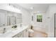 New bathroom featuring double sinks, modern fixtures, separate tub, and shower with a bright window at 5564 N Hillsdale Dr, Fort Lawn, SC 29714