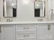Bright bathroom features a double vanity with framed mirrors and modern fixtures at 1139 Yale Pl, Charlotte, NC 28209