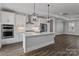 Contemporary kitchen featuring stainless steel appliances, white cabinetry, and a stylish island at 1628 Dresden Dr, Rock Hill, SC 29732
