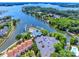 Aerial view of the waterfront community and lake featuring scenic views, and boating facilities at 17913 Ragtop Day Ln, Cornelius, NC 28031