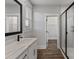 Elegant bathroom with a marble countertop, a walk-in shower, and a neutral color scheme at 1933 Hendricks St, Rock Hill, SC 29732