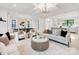 Spacious living room with hardwood floors, contemporary furniture, and open layout to dining and kitchen at 2608 Croydon Rd, Charlotte, NC 28209