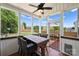 Screened-in porch with patio furniture, a ceiling fan, and a view of the backyard at 3029 Allendale Dr, Fort Mill, SC 29707