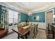 Elegant dining room featuring a chandelier, wainscoting, and a stylish color palette at 305 Decanting Ln, Fort Mill, SC 29707
