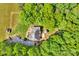 Aerial view of a home nestled among lush trees, showcasing its serene setting at 3610 Providence Mill Rd, Maiden, NC 28650