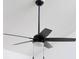 A close up of a black, modern ceiling fan in a room with white walls at 424 Airline Ave, Shelby, NC 28150