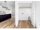 This large laundry room provides washer and dryer hookups and neutral paint to match any decor at 424 Airline Ave, Shelby, NC 28150