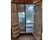 Interior view of the stainless steel refrigerator with adjustable shelves at 4409 Homestead Rd, Rock Hill, SC 29732