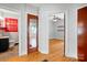 Hallway showing open doorways to bathroom, bedroom, and other rooms at 604 Meadowbrook Rd, Kings Mountain, NC 28086