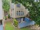 Aerial view of the backyard with patio at 738 Garden District Dr, Charlotte, NC 28202
