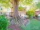 Charming two-story brick home with mature landscaping, featuring a large shade tree and inviting front porch at 907 Edgewood Cir, Gastonia, NC 28052