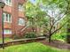 Charming brick building with manicured lawn and lush greenery, offering a serene and inviting atmosphere at 100 N Laurel Ave # 107, Charlotte, NC 28207