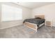 Bedroom features soft carpeting and a modern bed with light colored wood accents at 11019 Daisy Ct, Charlotte, NC 28262