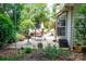 Outdoor patio with ample seating and lush greenery, perfect for entertaining and relaxation at 14406 Gadwall Ct, Charlotte, NC 28273