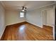 Bedroom featuring hardwood floors and a ceiling fan at 2001 Tyvola Rd, Charlotte, NC 28210