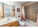 A full bathroom with shower, tile surround, neutral paint, and tile floors at 2580 Penngate Dr, Sherrills Ford, NC 28673