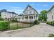 Attractive two-story home with a charming front porch, enhanced by a black wrought iron fence at 423 State St, Charlotte, NC 28208