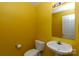 Small downstairs bathroom with toilet and sink with yellow walls at 4642 Laurendale Ct, Rock Hill, SC 29732