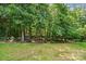 Lush, private backyard bordered by mature trees creating a serene setting at 4860 Sherborne Dr, Harrisburg, NC 28075