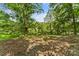 A beautiful shot of the backyard showing off the mature trees and wooded area at 536 Brookhaven Rd, Statesville, NC 28625