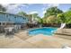 Backyard featuring a lovely in-ground pool with a slide, perfect for outdoor fun and relaxation at 6040 Morris Farm Ln, Mint Hill, NC 28227