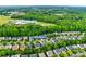 Drone shot showing house location in relation to community features, located at 1020 Forbishire Dr at 1020 Forbishire Dr, Matthews, NC 28104