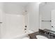 Bathroom with a shower-tub combo, toilet, granite countertop, and towel racks at 104 Whiterock Dr, Mount Holly, NC 28120